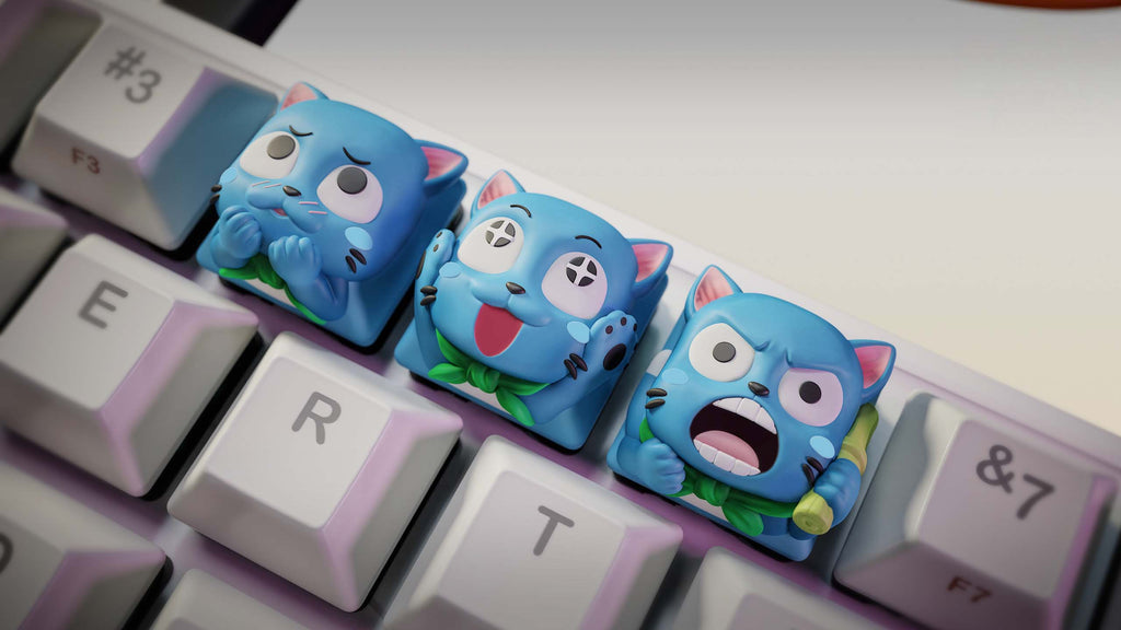 Happy (Fairy Tail) - Trio Keycaps 3D